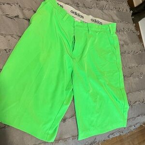 Adidas Men's Neon Green Athletic Shorts